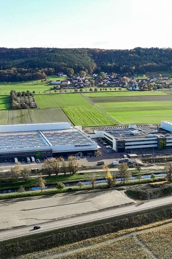 Drohnenaufnahme vom Neubau in Mühlhausen